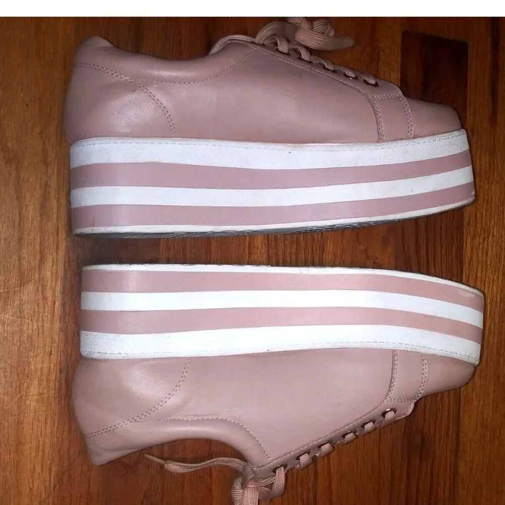 Womens Platform sneakers pink PATRIOTIC sz 7.5 JETTA tennis shoes COMFORT GUC - Picture 6 of 10
